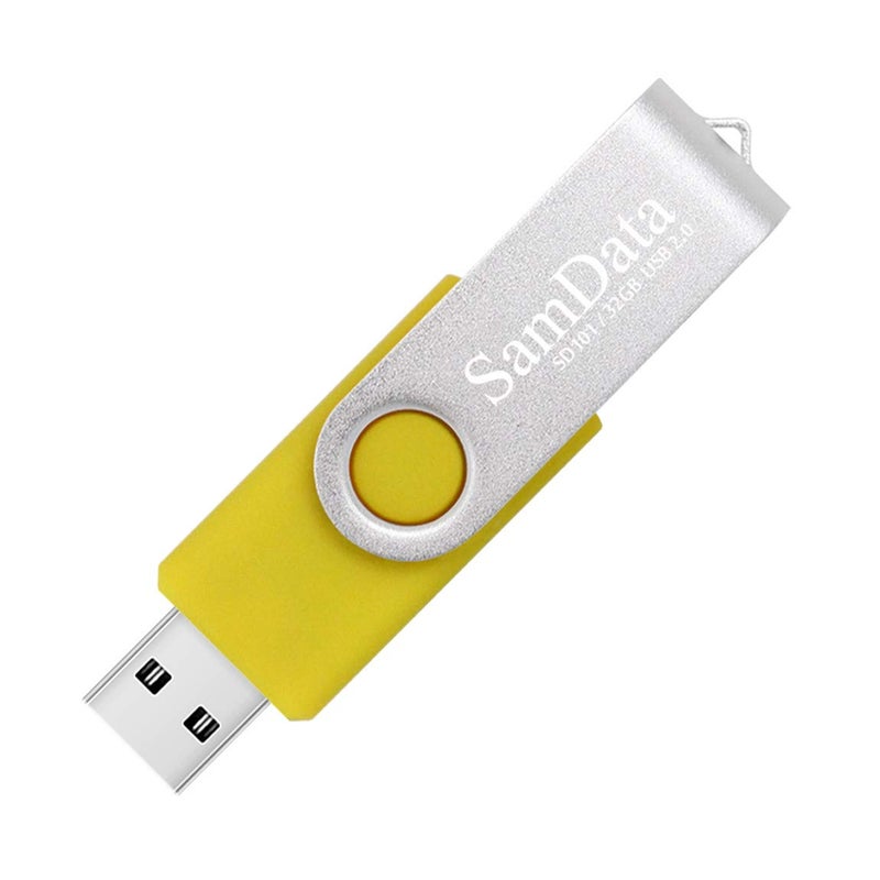 SamData USB 2.0 Flash Drive 32GB, 4 Pack Thumb Drive Swivel Memory Stick External Storage (4 Colors: Blue Green Red Yellow) - Image 4